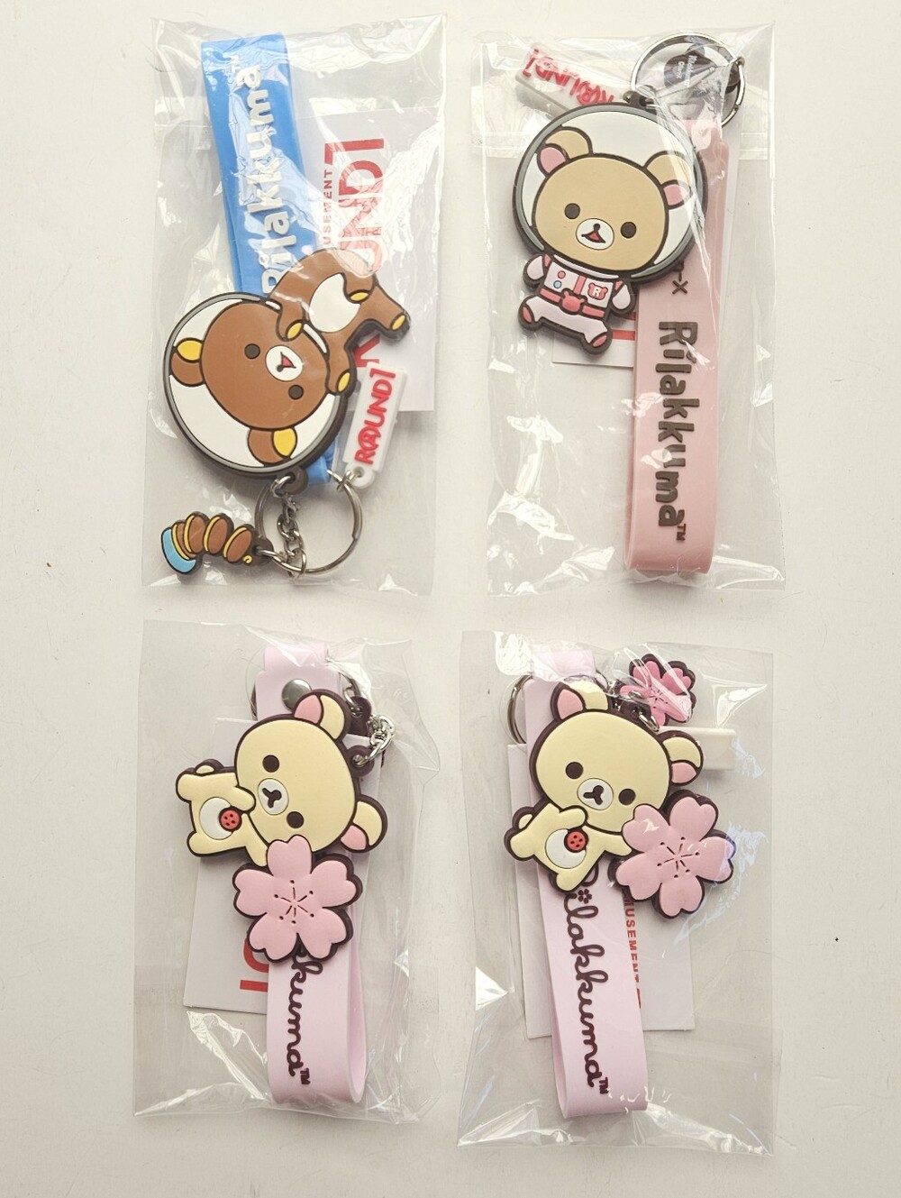 NWT4 Rilakkuma Keychain Set Pink Blue Gift Teenager Daughter Kid Girl Niece Gift